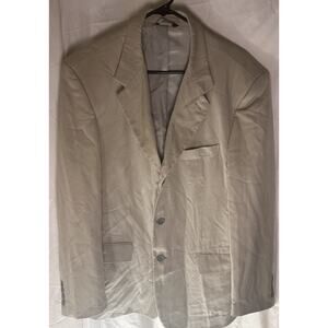 Luca Rossi Italia Men’s 42R Tan Beige 100% Wool Blazer Sport Coat Made Tunisia